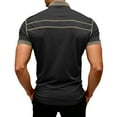 thumbnail image 3 of Qwertyu Men's Short Sleeve Polo Shirts Casual Lightweight Collared Button T-Shirt Classic Short Sleeve Golf Shirt with Pockets Black L, 3 of 7