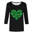 thumbnail image 6 of Yxbdin Sequin St Patricks Day Shirts for Women Plus Size Shamrock Graphic Tees Holiday Crew Neck Shirt 2026 Black XXXL, 6 of 6