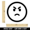 thumbnail image 2 of Angry Mad Face Emoticon Self-Inking Rubber Stamp Ink Stamper - Lime Green Ink - Medium 1 Inch, 2 of 7