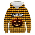 thumbnail image 3 of Sudadera con capucha de calavera de terror para niños, suéter de algodón con capucha de calabaza, ropa de moda para niños, 2022, 3 of 4