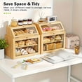 thumbnail image 4 of Bamboo Bread Box, Large Capacity Bread Storage Bin with Window Bread Holder, Top Bread Container Detachable  (Natural, 3 Tier), 4 of 8