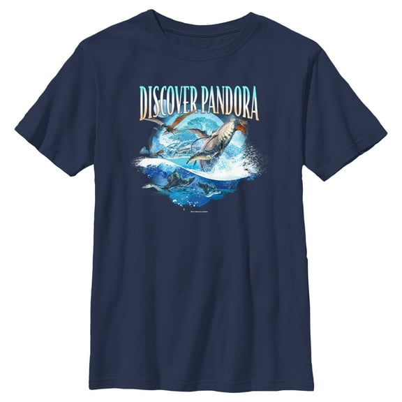 Boy's Avatar: The Way of Water Discover Pandora Ocean Graphic Tee Navy Blue X Large