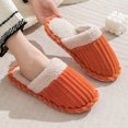 thumbnail image 5 of Winter Soft Corduroy House Slippers Women Solid Color Closed Toe Flat Bedroom Slippers Woman Lightweight Anti Slip Indoor Slides (40-41,Red), 5 of 7