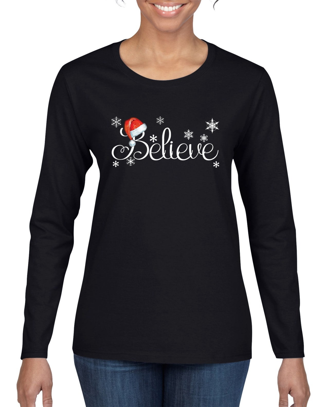Believe shirt with santa hat Clearance