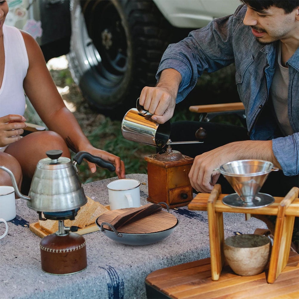 1 Set Mini Amphora Wok Kitchen Pretend Wok Flat Bottom Pre- Seasoned Cast P Mini Amphora Wok Kitchen for Toy Baking Dish with Lid Flat Griddle Work  Black