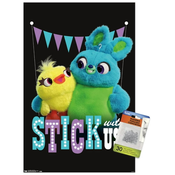 Disney Pixar Toy Story 4 - Stick With Us Wall Poster with Push Pins, 14.725" x 22.375"
