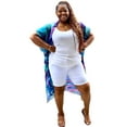 thumbnail image 2 of Women's Plus Size White Bermuda Shorts, 2 of 3