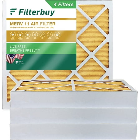

Filterbuy 10x10x4 MERV 11 Pleated HVAC AC Furnace Air Filters (4-Pack)