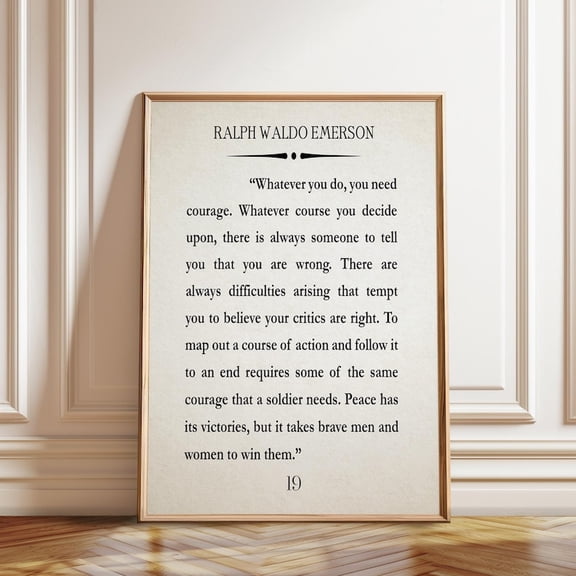 Courage Quote Wall Art Print, Unframed Paper Poster 8x10in