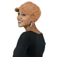 thumbnail image 2 of Newsboy Cap For Women Cancer Headwear Chemo Hat Ladies Head Coverings Tweed Corduroy (Mustard), 2 of 4