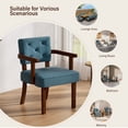 thumbnail image 6 of IINNOV ZBOM Mid-Century Modern Style Solid Wood Frame Decorative Chair, Fabric Upholstered Armchair, Living Room Decorative Chair (Set of 2), 6 of 7