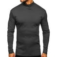 thumbnail image 2 of Fesfesfes Long Sleeve Shirt Mens High-neck Bottoming Shirt Long-sleeved Solid Color Thickened T-shirt, 2 of 3