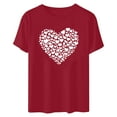thumbnail image 4 of Jalioing Heart Print T Shirt for Women Trendy Tees Tops Short Sleeve Crew Neck Loose Fashion Shirts, 4 of 6