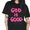 1-Black, variant on Women's Bold Pink Bubble Text T-Shirts Crewneck Short Sleeve Retro Graffiti Print Tees Trendy Graphic Statement Tops