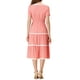 thumbnail image 3 of Vestido midi de tirantes cortos con escote cuadrado y detalles de encaje de INSPIRE CHIC en color rosa M, 3 of 6