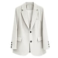 thumbnail image 6 of yardsong Women's Blazers & Suit Jackets Business Casual Lightweight Suit Coat Long Sleeve Slim Fit Work Office Jacket with Pocket Beige,XXXL, 6 of 7