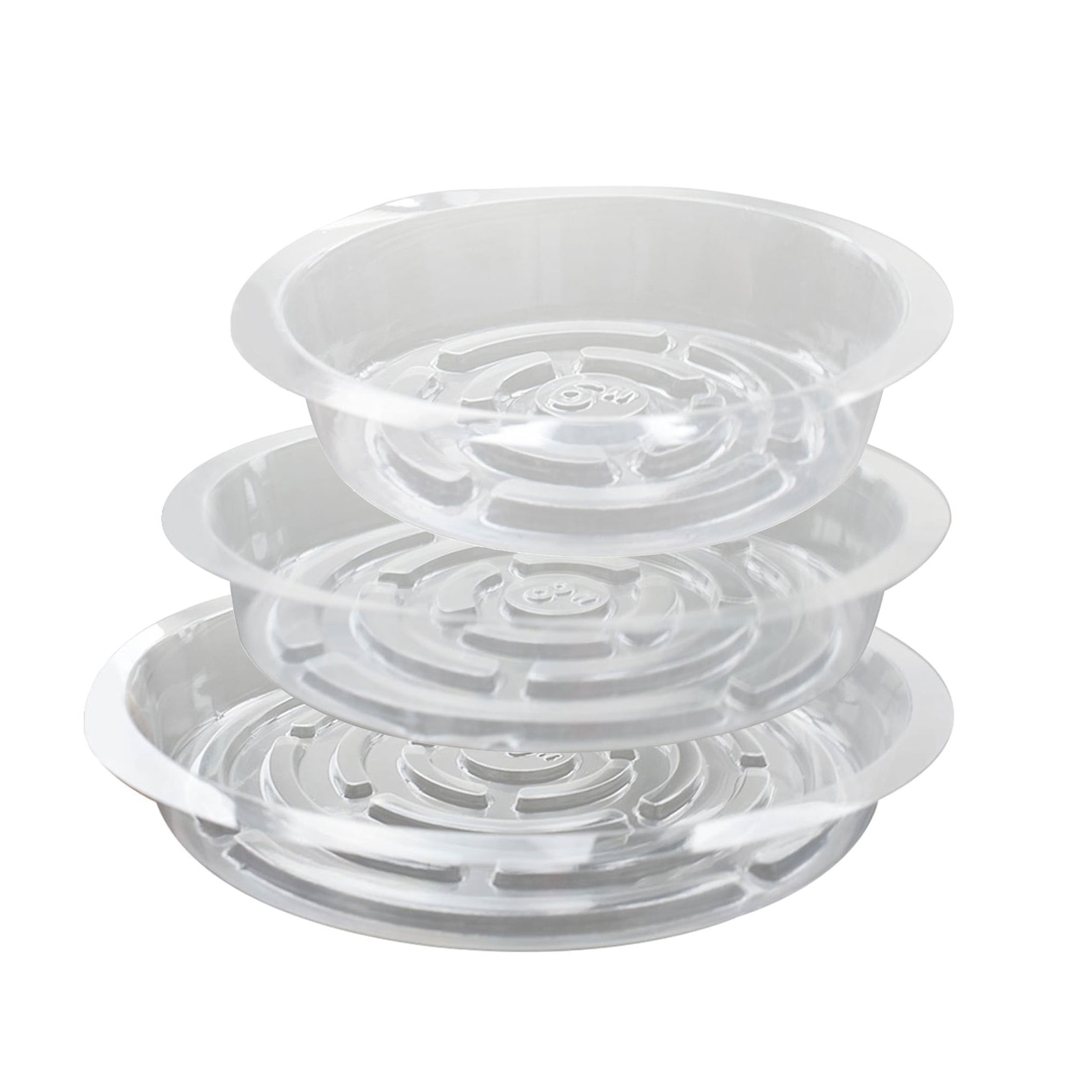 hostic 5 Pcs 6" Transparent Plastic Plant Pot Drip Trays Pallets