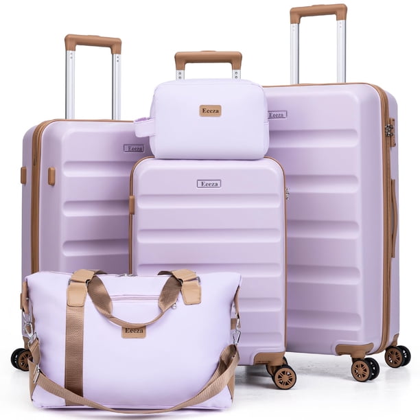 Set de equipaje Eeeza, funda rígida de plástico ABS de 5 piezas con cierre giratorio TSA