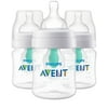 Philips Avent Anti-colic Bottle with AirFree Vent, 4oz, 3pk, Clear, SCF400/34