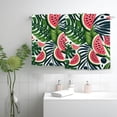 thumbnail image 2 of Nawy Tropical Banana Leaf Watermelon Satin Kitchen Towels Save for Kitchens Bathrooms Showers 27.5*16in 2-Pack 27.5*16in, 2 of 6