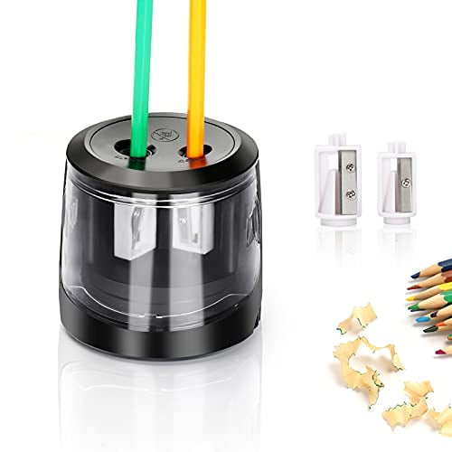 Artist Powered by USB or Battery Operated for Classroom,Home Office Students Automatic Sharpener for No.2 and Colored Pencils Electric Pencil Sharpeners with Dual Holes 6-8mm & 9-12mm
