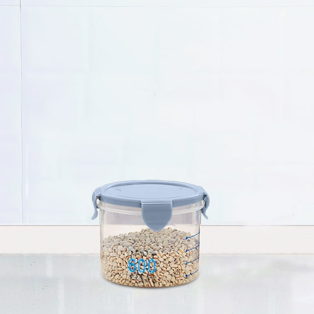 HIGERH Bocaux de Rangement Ronds Gradués / Ensemble de 4 Pcs de Bocaux de Scellage avec Couvercles pour Cuisine, Garde-Manger, Collations, Grains, Yogourt et Ingrédients de Cuisson