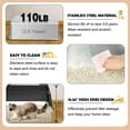 thumbnail image 3 of Stainless Steel Litter Box, XL Side Entry Extra Large Litter Box with Lid for Big Cats & Kitty, Removable Enclosed Metal Cat Pan with High Sided Enclosure, Scoop, Mat, Footboard (Black), 3 of 9