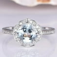 thumbnail image 2 of HeartsAndYou 1.6ct Natural Blue Aquamarine Stylish Floral Birthday Ring 14k SOLID White Gold, 2 of 9