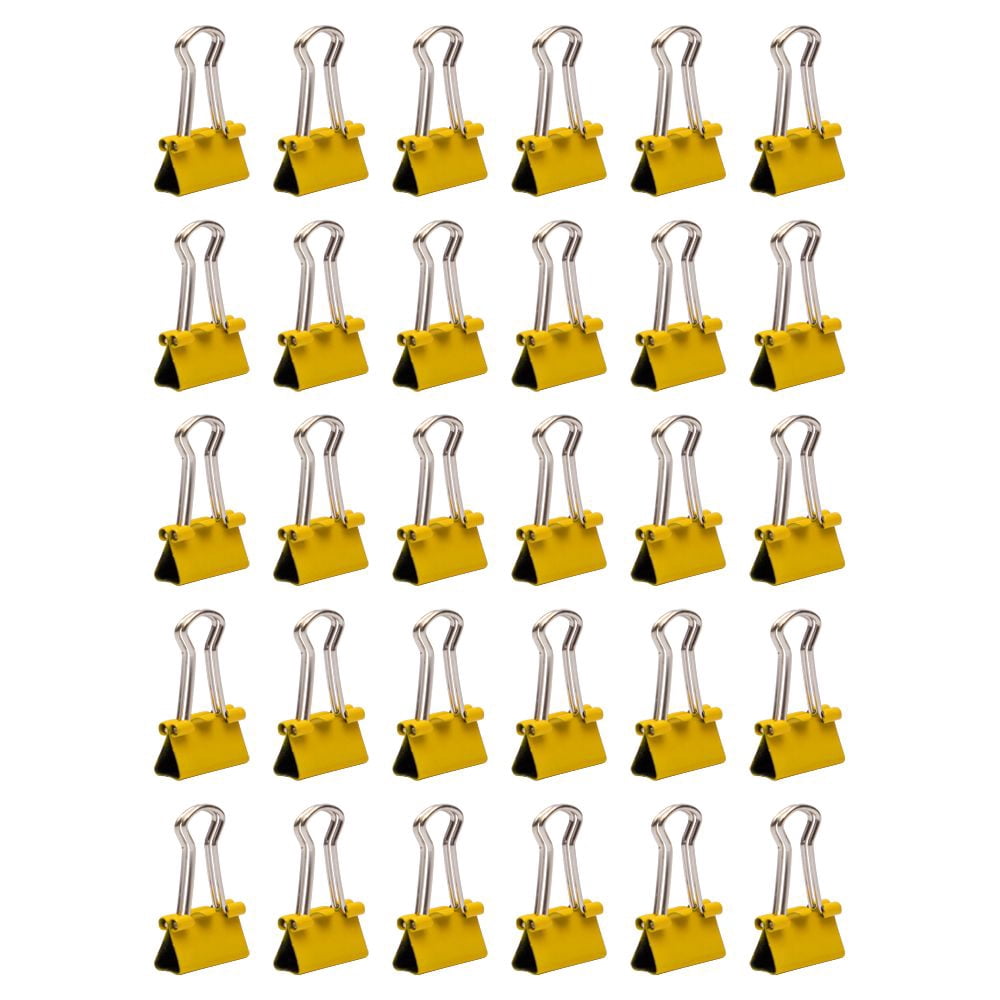 JAM Paper Colorful Binder Clips, Extra Small, 3/5 inch (15 mm), Yellow, 30/Pack