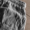 thumbnail image 5 of Favoffer Men's Five Quarter Shorts Solid Color Drawstring Elastic Waist Loose Casual Mid Thigh Short Pants Summer Daily Outdoor Workout Bottom, 5 of 8