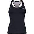 thumbnail image 1 of Under Armour Women's HeatGear Armour Racer Tank , Black (001)/Metallic Silver , Medium, 1 of 2