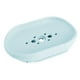 thumbnail image 1 of Bandeja de ducha de silicona con drenaje, soporte de barra con cepillo, placa de drenaje automático, soporte de esponja multifunción, bandeja para baño, cocina, color azul, 1 of 6