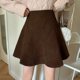 thumbnail image 3 of Falda de pana para mujer, otoño/invierno, petite, cintura alta, adelgazante, corte A, informal, minivestido negro, nuevo estilo 2024, 3 of 5