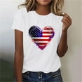 thumbnail image 4 of Sexlip Womens Swimsuit Set Gradient Heart Flag Print Cover Up Design Crew Neck Short Sleeve Casual Silhouette Lightweight Fabric for Beach Vacations White XXL, 4 of 6
