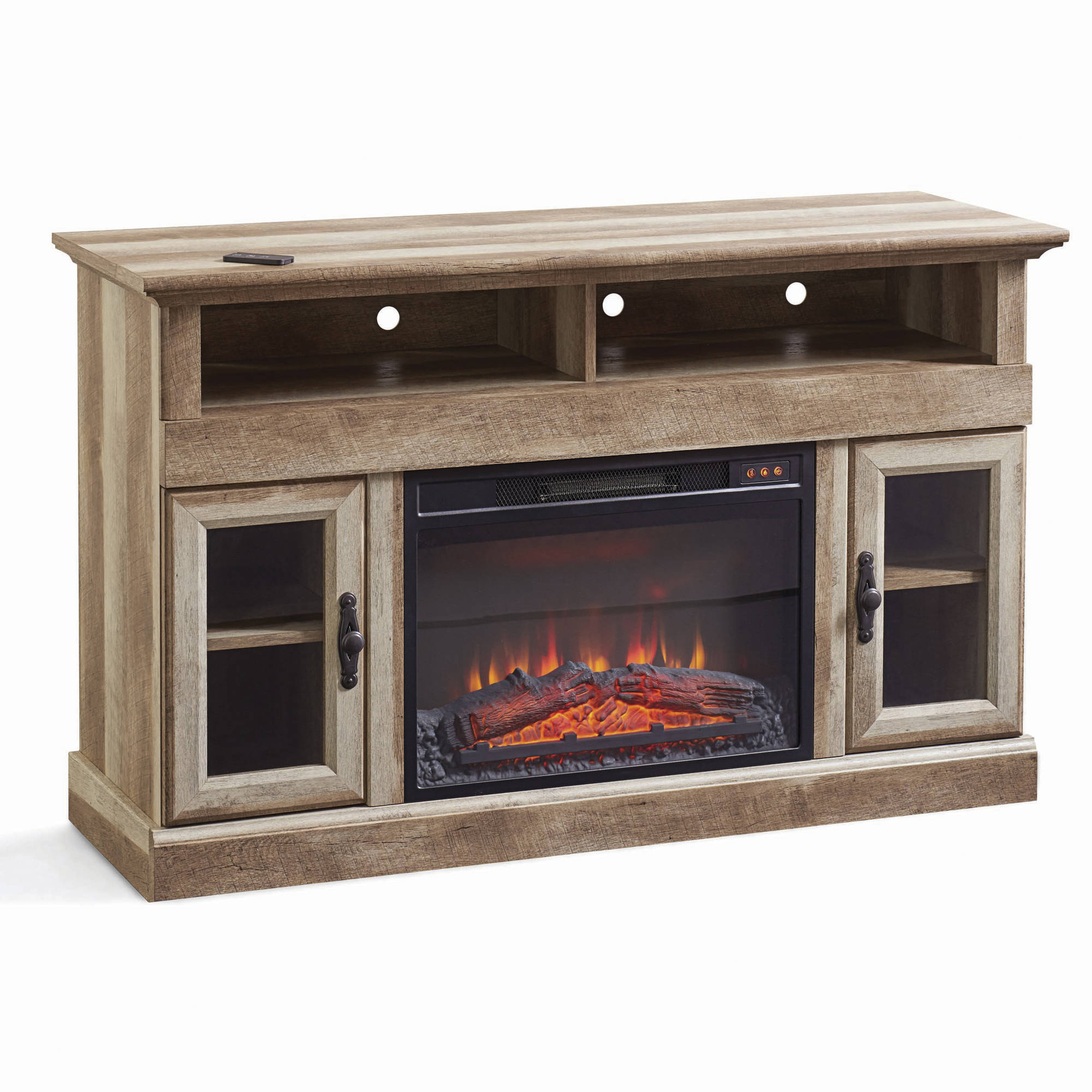 Better Homes & Gardens Crossmill Fireplace Media Console, for TVs up to 60", Weathered Pine Finish - image 4 of 8