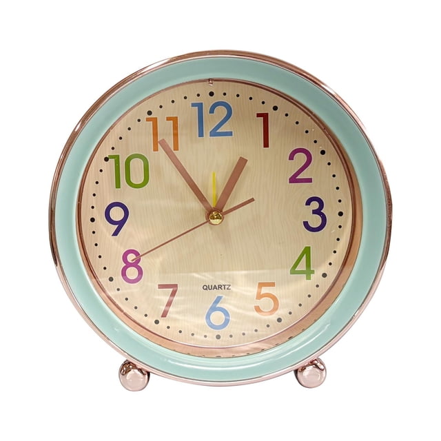 Reloj Despertador Analógico Diseño Moderno Números Colores azul