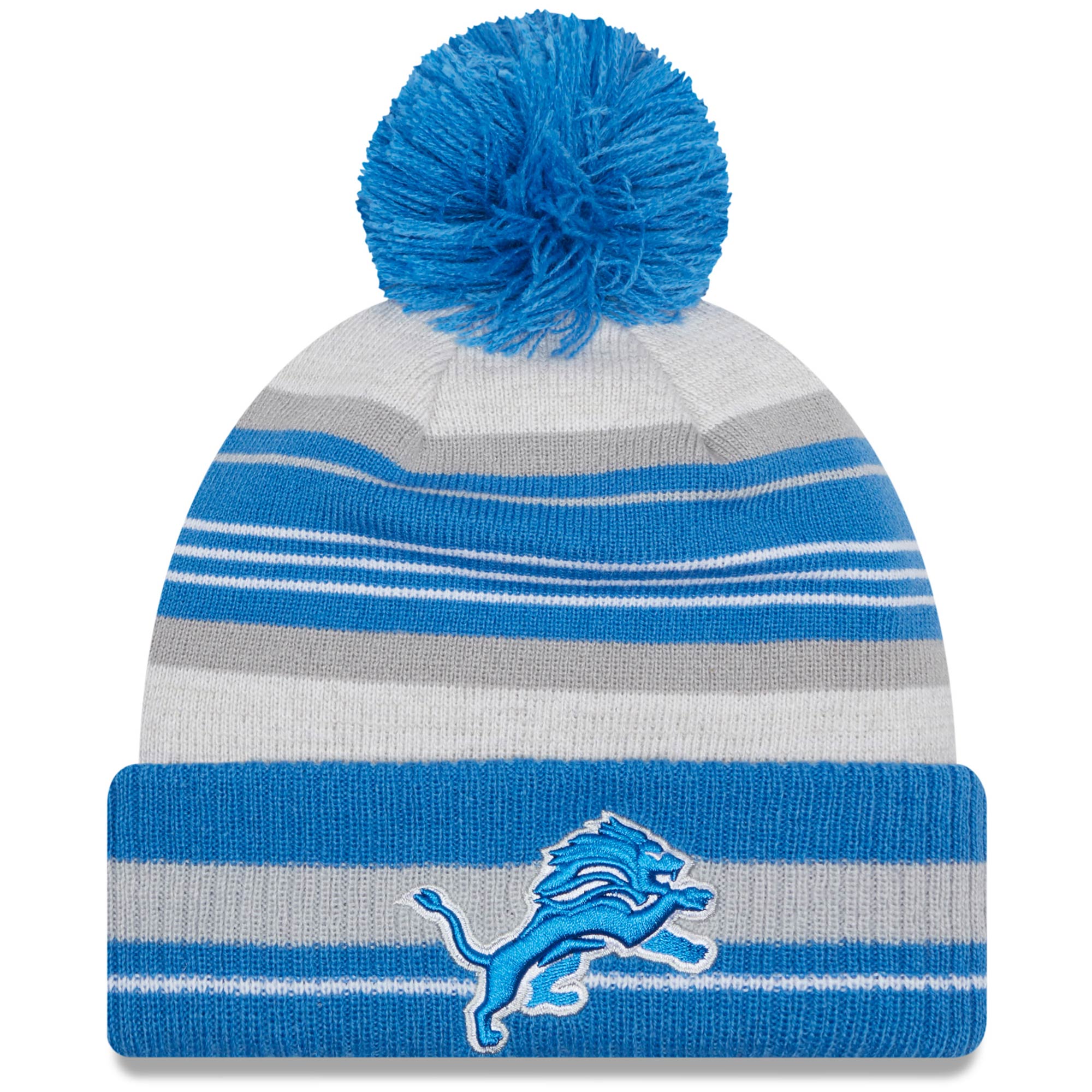Gray/Blue Detroit Lions Cuffed Knit Hat 
