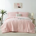 thumbnail image 2 of Davulos Twin Comforter Set with Pillowcase ,2 Pieces Soft Pink Bedding Set Bed in a Bag Solid Color for All Season, 2 of 7