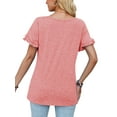 thumbnail image 3 of Avamo Hauts d'Été pour Femmes T-shirt Col Rond Manches Courtes T-shirt Confortable Pull de Travail Rose 2TG, 3 of 4