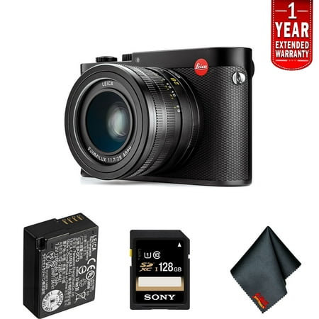 Leica Q 24.2 Megapixel Compact Digital Camera (Black, Anodized, TYP 116) - Bundle with 1 Year Extended Warranty + Sony 128GB SDXC Memory (Best Leica Compact Camera)