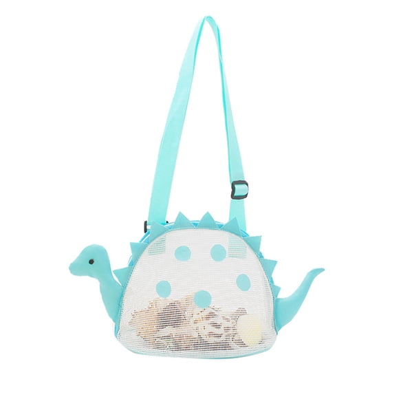 TheFound Sacs Coquille en Maille pour Enfants, Sacs de Plage en Forme de Dinosaure de Dessin Animé, Sac de Rangement pour Jouets de Piscine