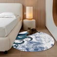 thumbnail image 2 of Round Area Rug 3 Ft, Nautical Blue Octopus Washable Non-Slip Circle Carpet for Living Room/Bedroom, Coastal Ocean Summer Boat Low-Profile Small Floor Mats Collection Rugs for Indoor, 2 of 8