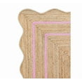 thumbnail image 3 of Wave Scalloped Natural Jute Rug, Handmade Boho Farmhouse Braided Eco-Friendly Indoor Carpet for Living Room, Bedroom, Hallway, Light Pink, 6 X 9 FT, 3 of 5