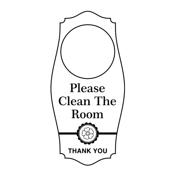 Signs ByLITA Please Clean The Room, Thank You Door Hanger - White, 4" x 8"