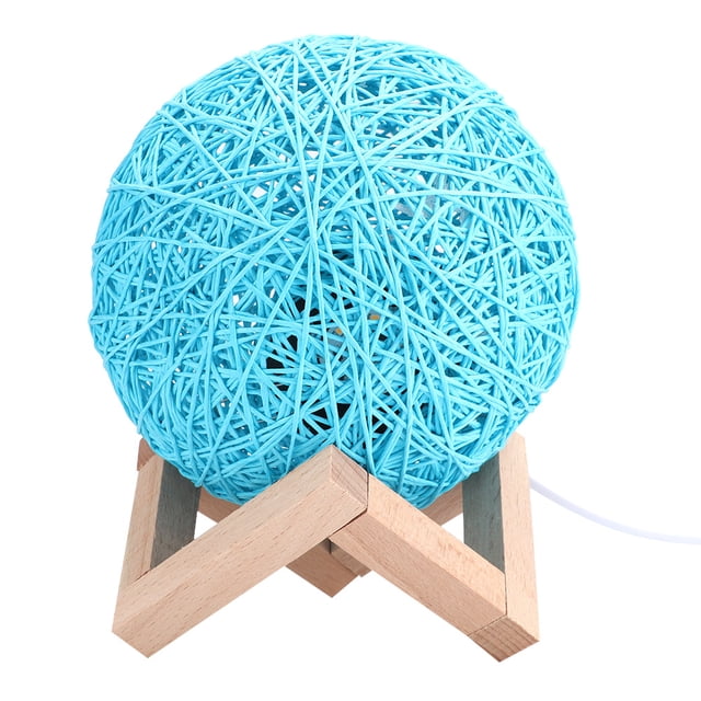 USB Charging Ball Style Night Lamp Sepak Takraw LED Light for Home Room Bedroom Blue
