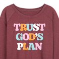thumbnail image 3 of Instant Message - Trust God's Plan - Women's Lightweight French Terry Long Sleeve Shirt, 3 of 6