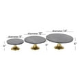 thumbnail image 3 of DecMode 15", 12", 9"W Black Aluminum Metal Decorative Stand with Gold Base, 3-Pieces, 3 of 8