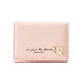 thumbnail image 1 of Mujeres 3 plegables billetera corta portátil PU cuero bolso damas bolsillo bolsillo aniversario regalos personalizados accesorios de campamento rosa Inevent AP010130-01B, 1 of 7