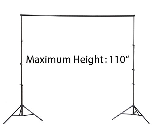 Strong Camel 10ft Black Background Support Cross Bar Shelf Telescopic Background Stand with 2 Backdrop Photography Video