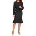 thumbnail image 1 of Conjunto de vestido de dos piezas Inspire Chic para mujer, vestido sin mangas y blazer corto, negro, 1 of 6